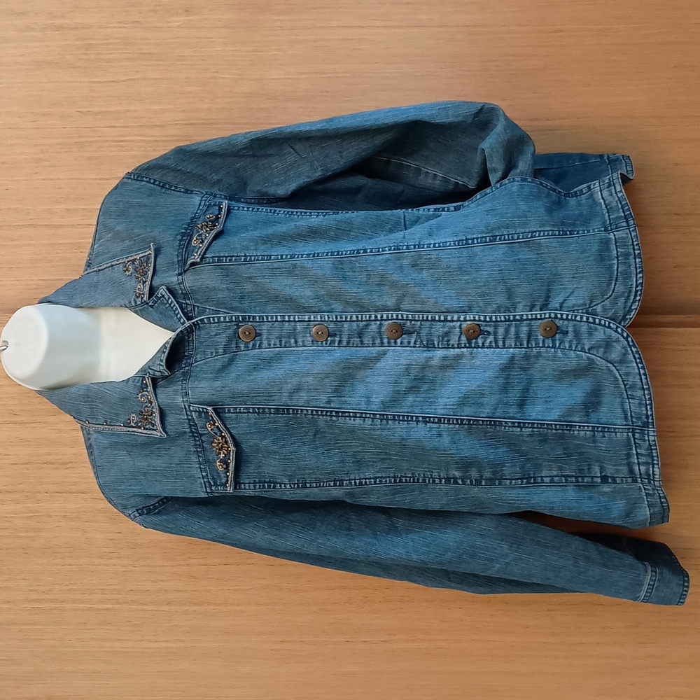 +SZ Alfred Dunner SZ 18 LS Blue Denim Jacket